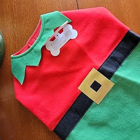Elf Santas Little Helper Christmas Costume sz Medium up to 29lbs Dogs Fat Cat